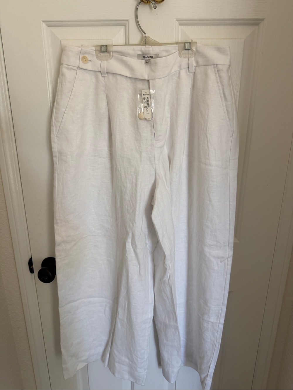 Madewell linen White Wide-Leg Chinos